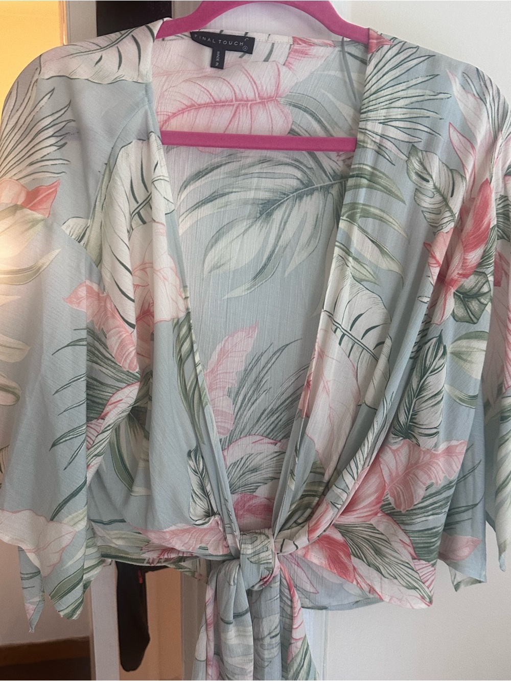 Final Touch Set - Tropical Tie-Front Top & Matching Boho Pants